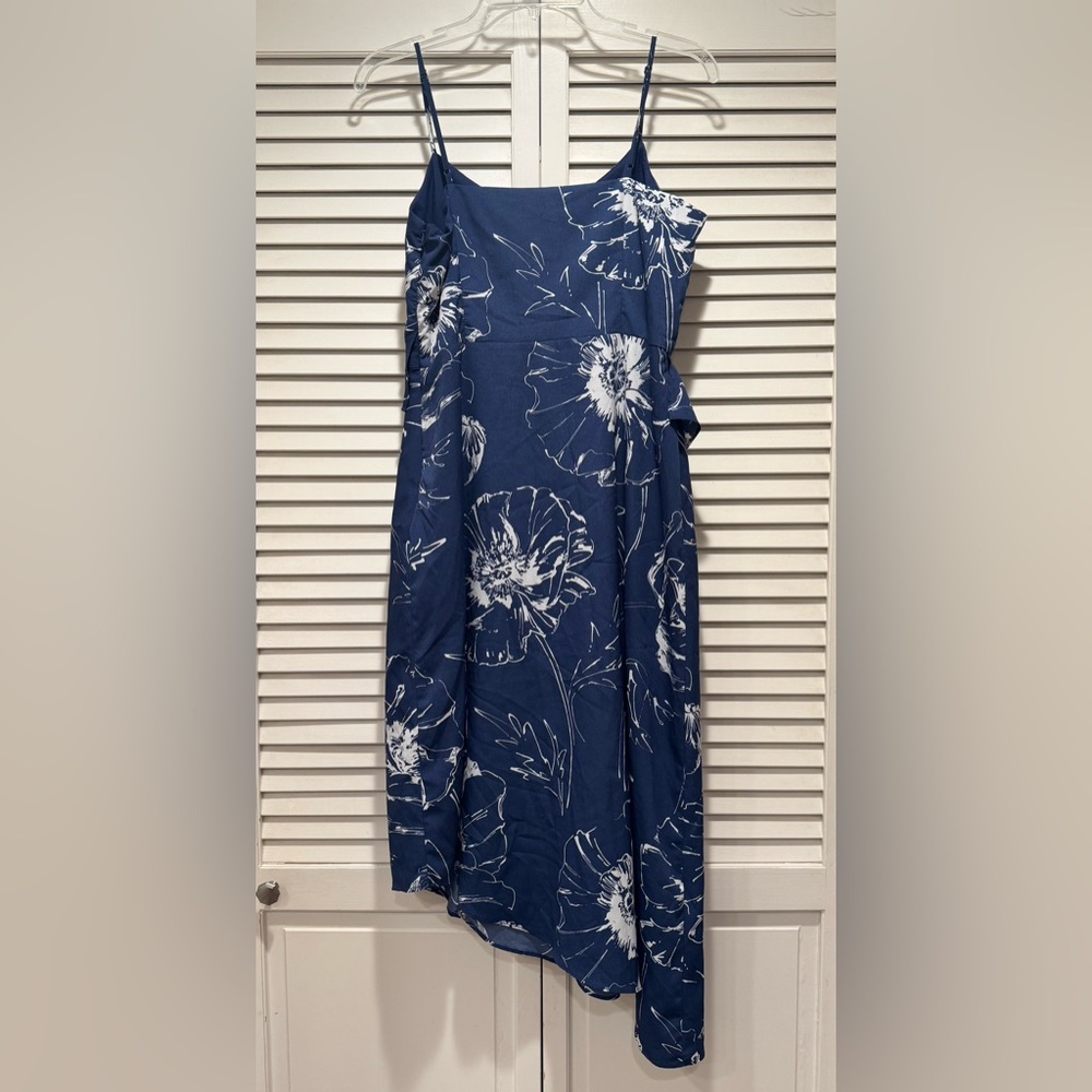 Banana Republic—8P, Blue/White Asymmetrical Dress, Adj. Straps, Side Zipper—EUC! - Picture 4 of 6